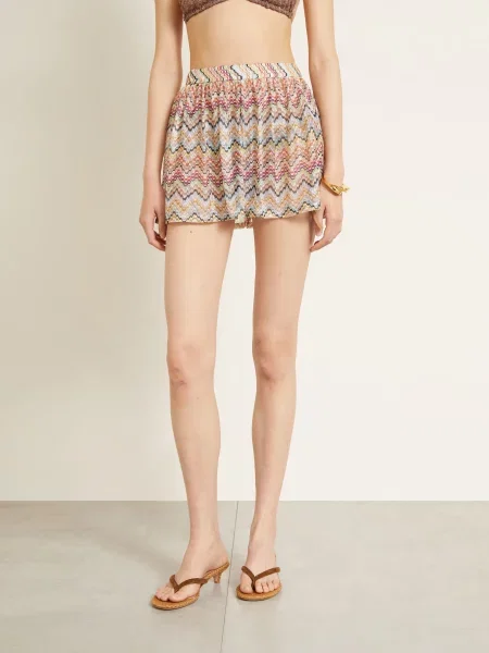 Missoni Šortky světle hnědá / oranžová / tmavě modrá