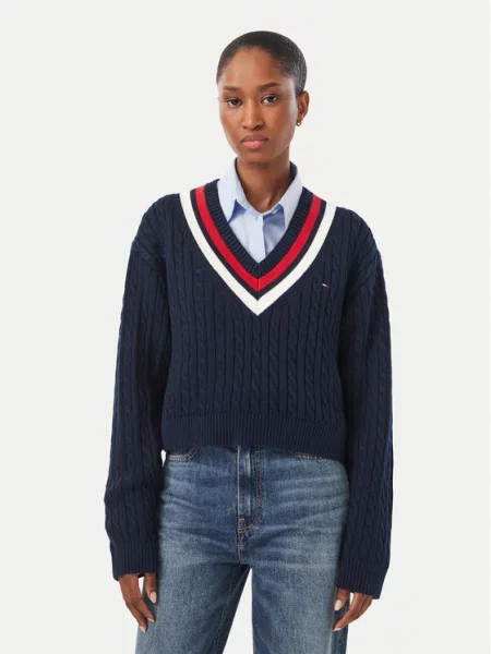 Tommy Jeans Пуловер Тъмносин