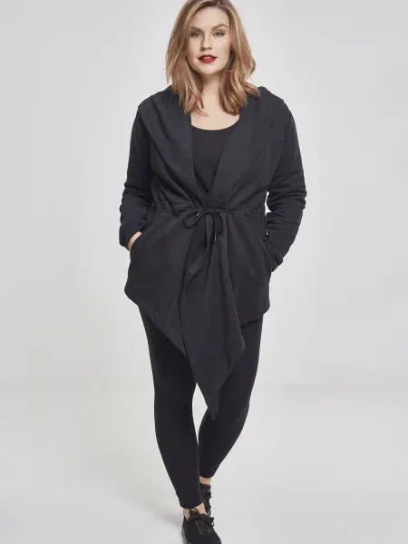 Pulover Urban Classics cu glugă negru