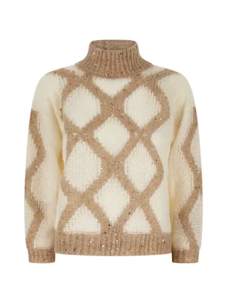 Pulover Panicale cu paiete cu model argyle