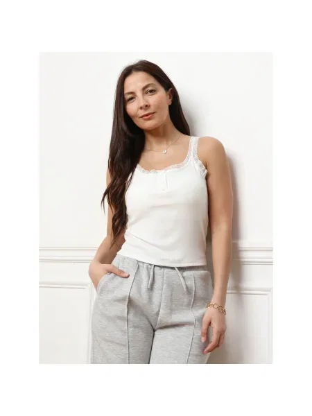 Top La Modeuse alb