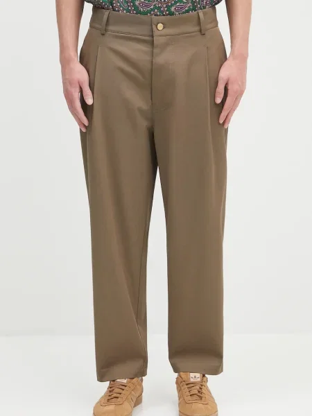 Панталон Drôle de Monsieur Le Pantalon Cropped Twill кафяво