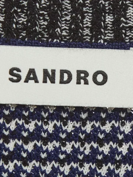 Rochie mini Sandro cu funde tricotate albastru
