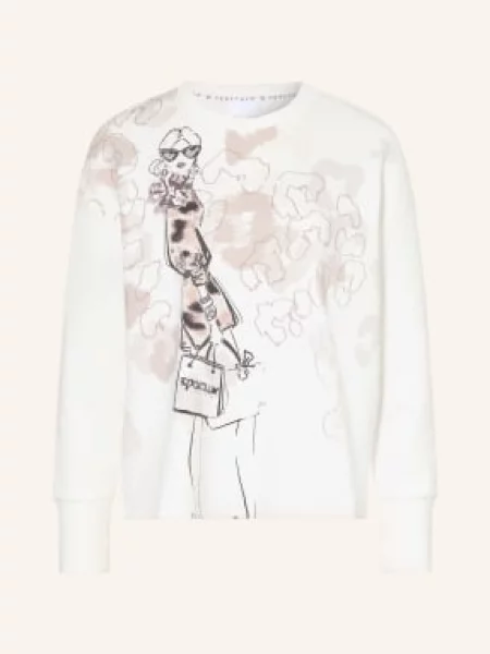 Sportalm Bluza Z Plisami Z Mieszanki Materiałów weiss czarna