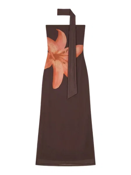 Vero Moda Poletna obleka Rosetta Temno rjava
