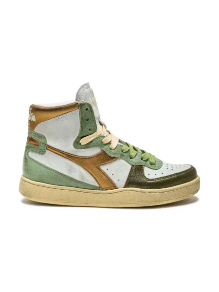 Sneakersy Diadora skórzane z przetarciami zielone