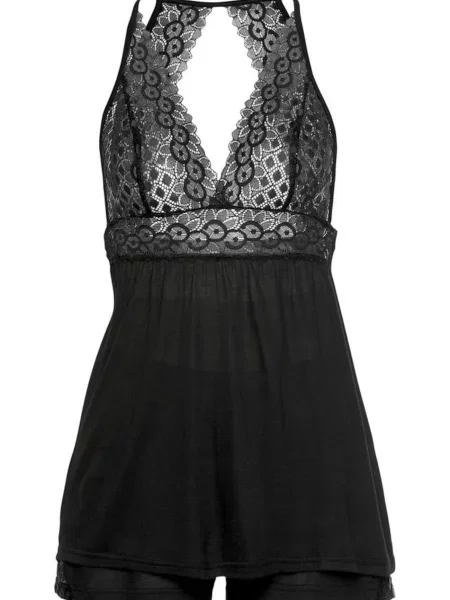 LASCANA Kratke hlače za spanje črna