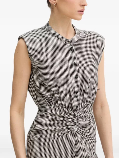 Rochie midi Sessun în carouri alb
