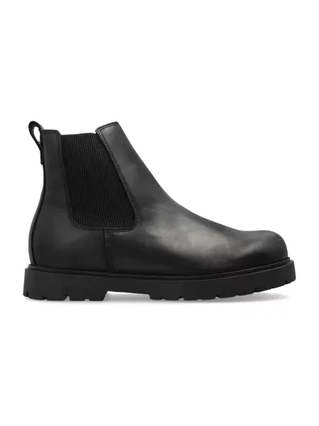 Botki Birkenstock skórzane wsuwane czarne