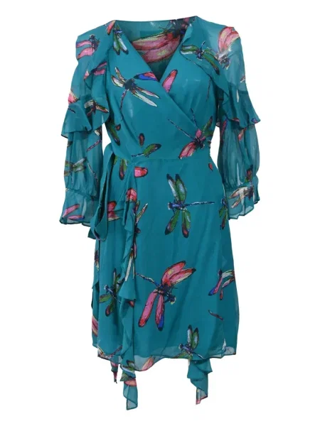 Rochie Dvf Diane Von Furstenberg cu imagine de costum albastru