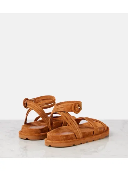 Sandale Gianvito Rossi din piele de căprioară bej