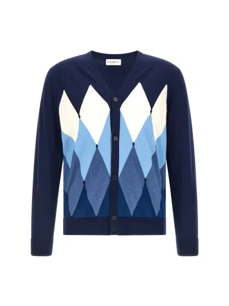Kardigan Ballantyne z wzorem argyle żakardowy