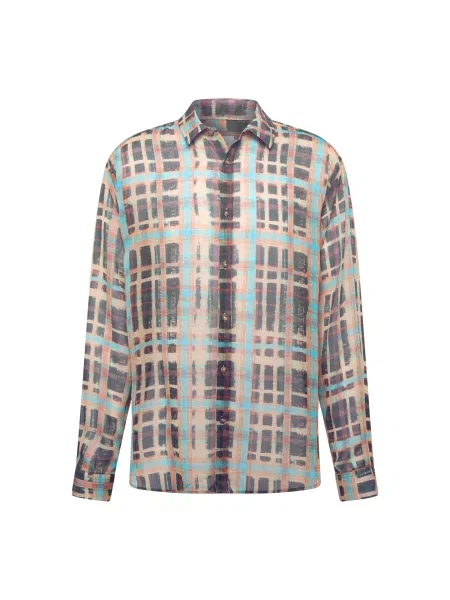 TOPMAN Cămașă verde jad / corai / roz pal negru