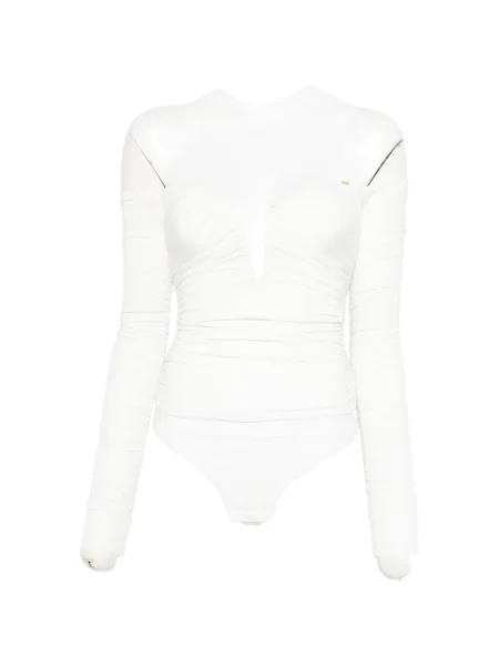 Top Elisabetta Franchi cu decolteu în V alb