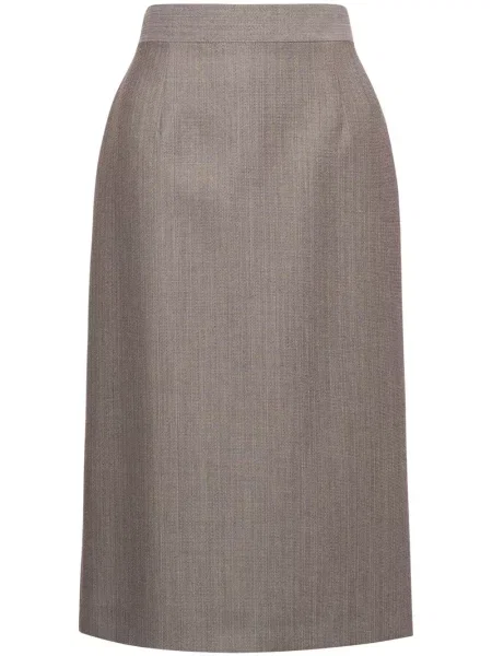 Spódnica midi Alberta Ferretti do kolan z rozcieciem szara