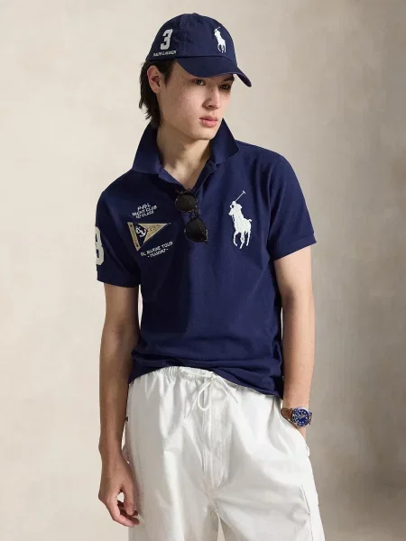 Polo Ralph Lauren Tricou ecru / bleumarin alb