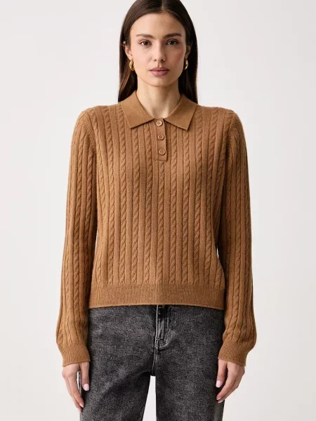 United Colors of Benetton sweter z dodatkiem wełny brązowy
