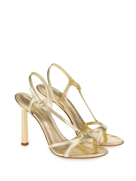 Sandale Ferragamo din piele auriu