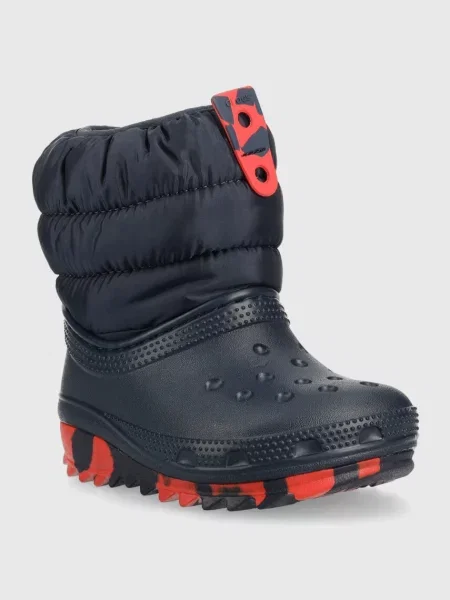 Śniegowce dziecięce Crocs Classic Neo Puff black granatowe