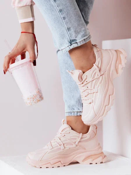 Sneakersy na grubszej podeszwie SOFTLACE Dstreet różowe