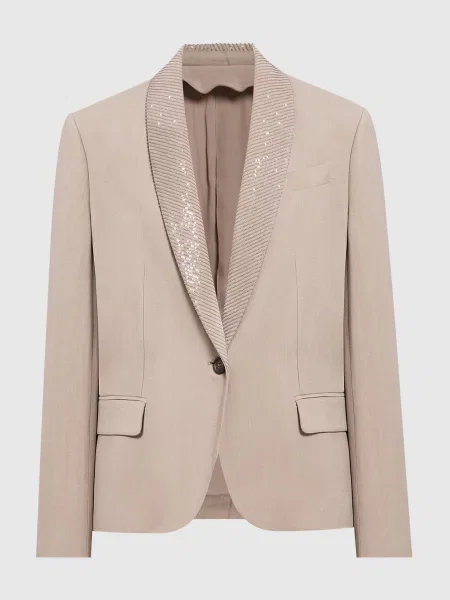 Жакет з паєтками Brunello Cucinelli коричневий