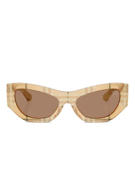 Ochelari de soare Burberry Eyewear în carouri cu imagine maro