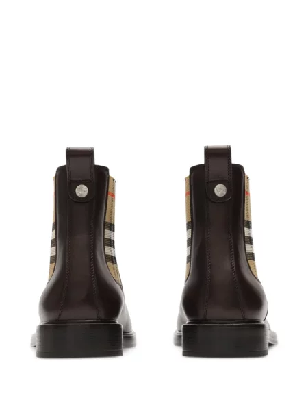 Bőr bokacsizma Burberry barna