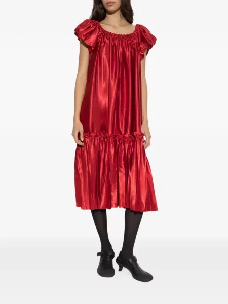 Rochie midi Noir Kei Ninomiya cu volane roșu