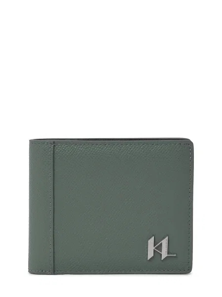 Karl Lagerfeld denarnica usnjena K/MONOGRAM siva