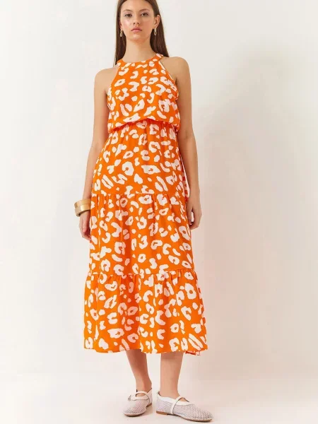 Bianco Lucci Rochie de vară portocaliu alb