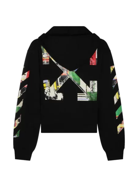 Hanorac cu glugă Off-white cu dungi alb