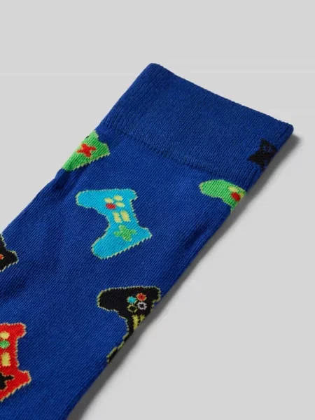 Skarpety z wyhaftowanym motywem model ‘CONTROLLER’ Happy Socks niebieskie
