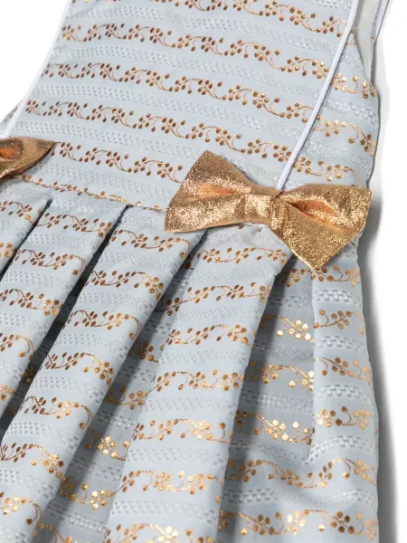 Pletená obleková bunda Ombre s mašlí modrá