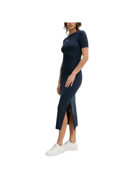 Oblekové džínsové šaty Calvin Klein Jeans modalové po kolená čierna