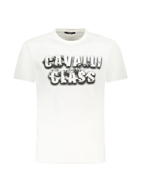 Tricou Cavalli Class cu imagine alb
