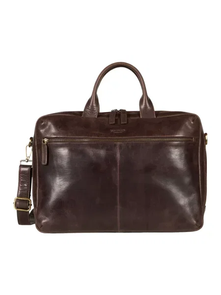Torba na laptopa Howard London skórzana brązowa