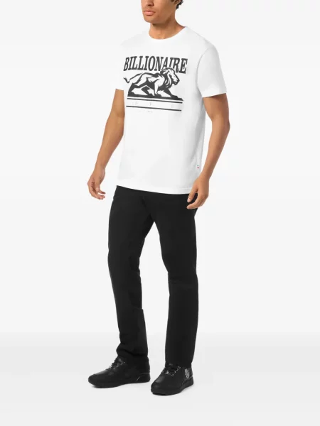 Tricou Billionaire cu imagine cu decolteu rotund alb