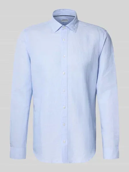 Koszula o kroju slim fit Biznes z Mieszanka lnu Jake*s błękitna