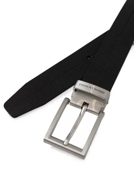 Curea Armani Exchange cu cataramă cu autograf negru