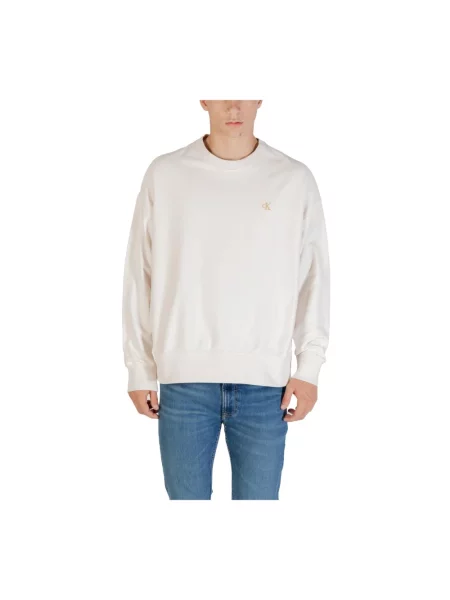 Bluza nierozpinana Calvin Klein Jeans frotte beżowa