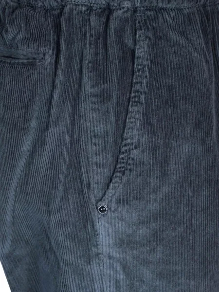 Cu centură pantaloni White Sand de catifea cord alb
