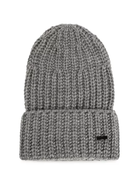 Căciulă Dsquared2 tricotate chunky cu autograf gri