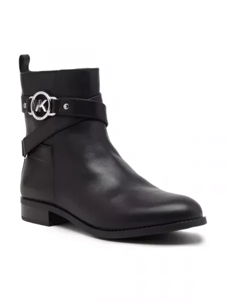 Michael Kors Bőr magassarkú bokacsizma RUBBER fekete