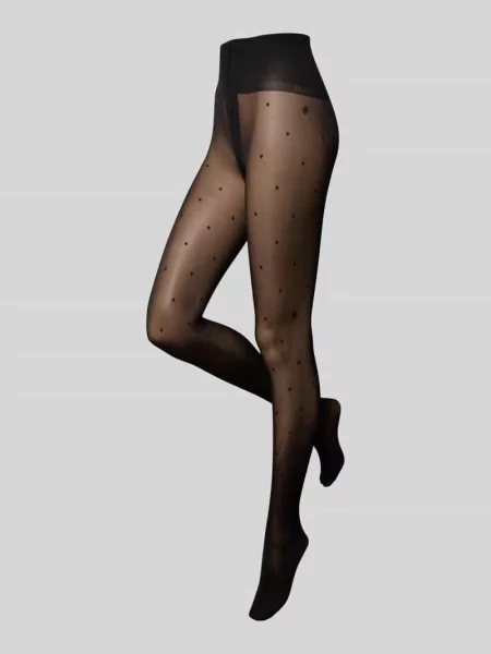 Rajstopy 30 DEN z monogram z logo Boss czarne