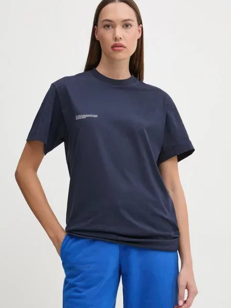Pangaia t-shirt granatowy z nadrukiem