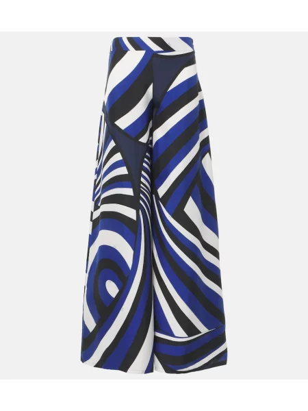 Pantaloni Pucci de mătase albastru