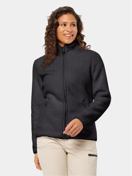Jack Wolfskin Флісовий реглан High Curl Jacket чорний