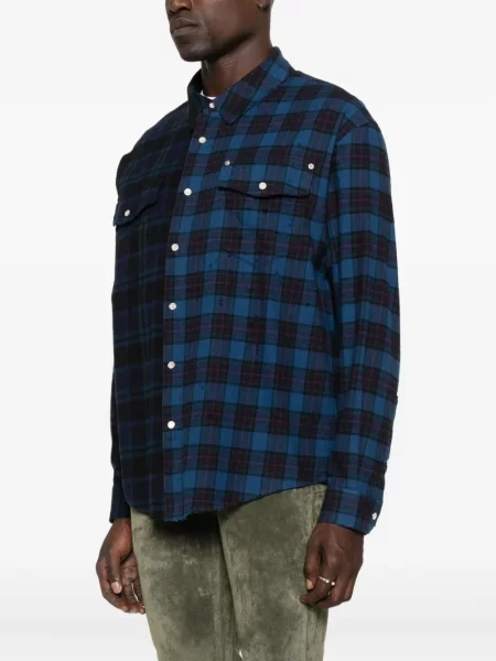 Карирана риза Purple Brand синьо