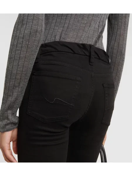Blugi drepți 7 For All Mankind cu talie înaltă negru