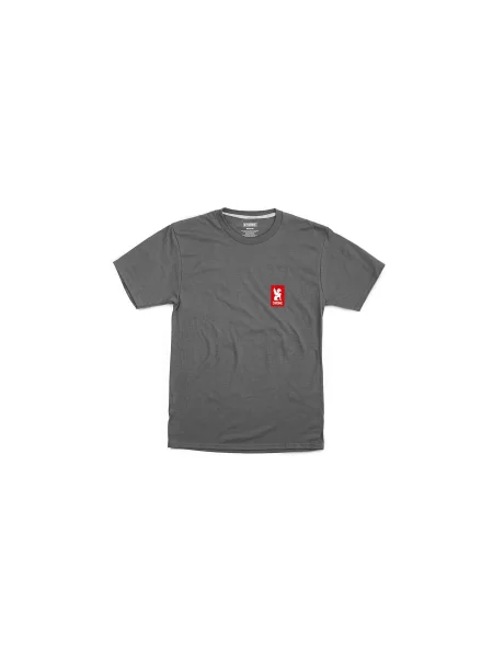 Chrome Industries Vertical Red Logo Tee Mężczyźni Koszulki Chrome Size: XL szary
